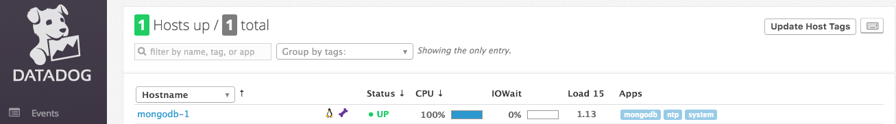 MongoDB Datadog Agent reporting metrics